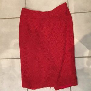 tomato red skirt